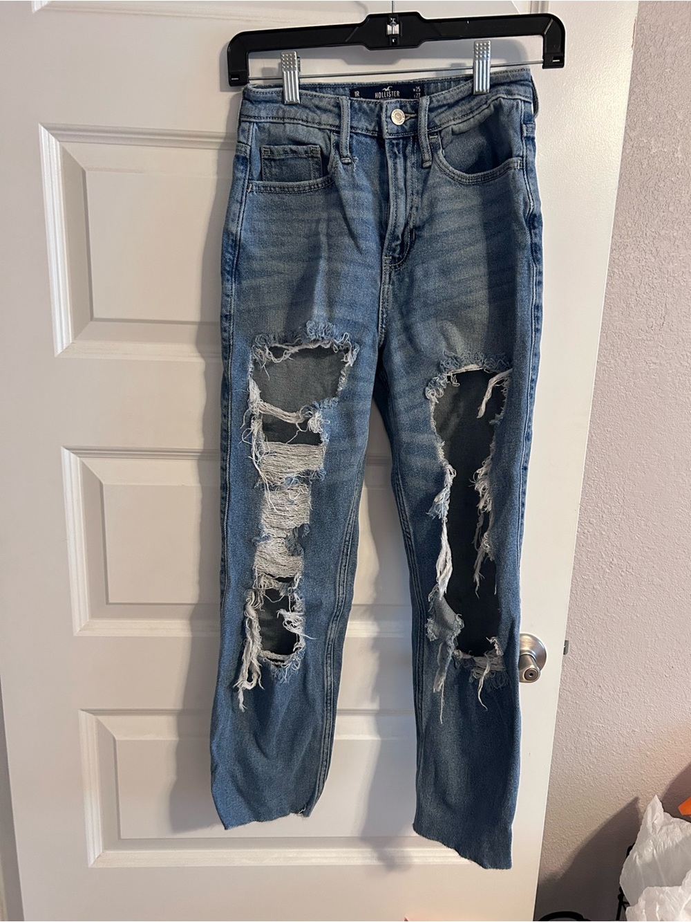 Hollister Light Blue Distressed Boyfriend Jeans